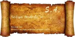 Solya András névjegykártya